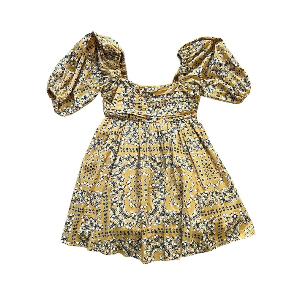 Abercrombie‎ & Fitch Emerson Poplin Puff Sleeve Floral Mini Dress Size Medium